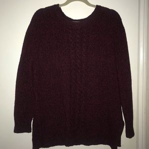 Burgundy Woven Sweater